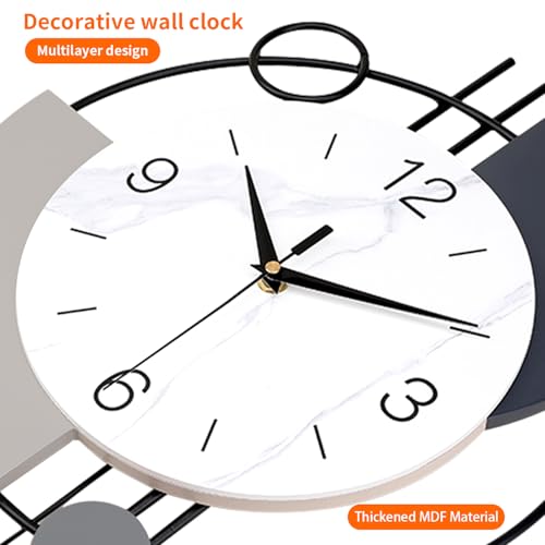 Decorative Silent Quartz Wall Clock with Pendulum, Battery Operated, Large for Living Room, Kitchen, Home, Bathroom, Bedroom - 13x21.65in