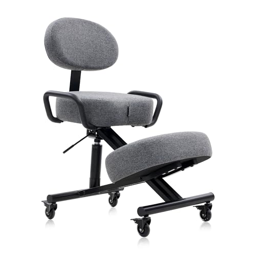 DR.LOMILOMI Ergonomic Kneeling Chair with Backrest, Improve Posture, Thick Cushions,