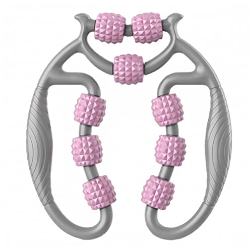 TOMOO 4 ruedas masajeador muscular con pinzas circulares para piernas - masajeador muscular 360° para piernas, cuello, manos, brazo, relajante muscular para deportes al aire libre, yoga y musculación (9 ruedas) miniatura 1