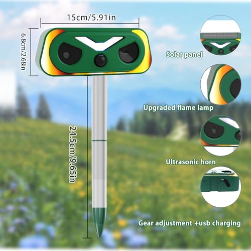 Katzenschreck Ultraschall, Solar Tiervertreiber Katzenvertreiber 2 Modi, Ultraschall Tierabwehr Hundeschreck Wasserdicht mit Bewegungssensor und Blinklicht für Garten Katzen, Hunde, Wildtiere