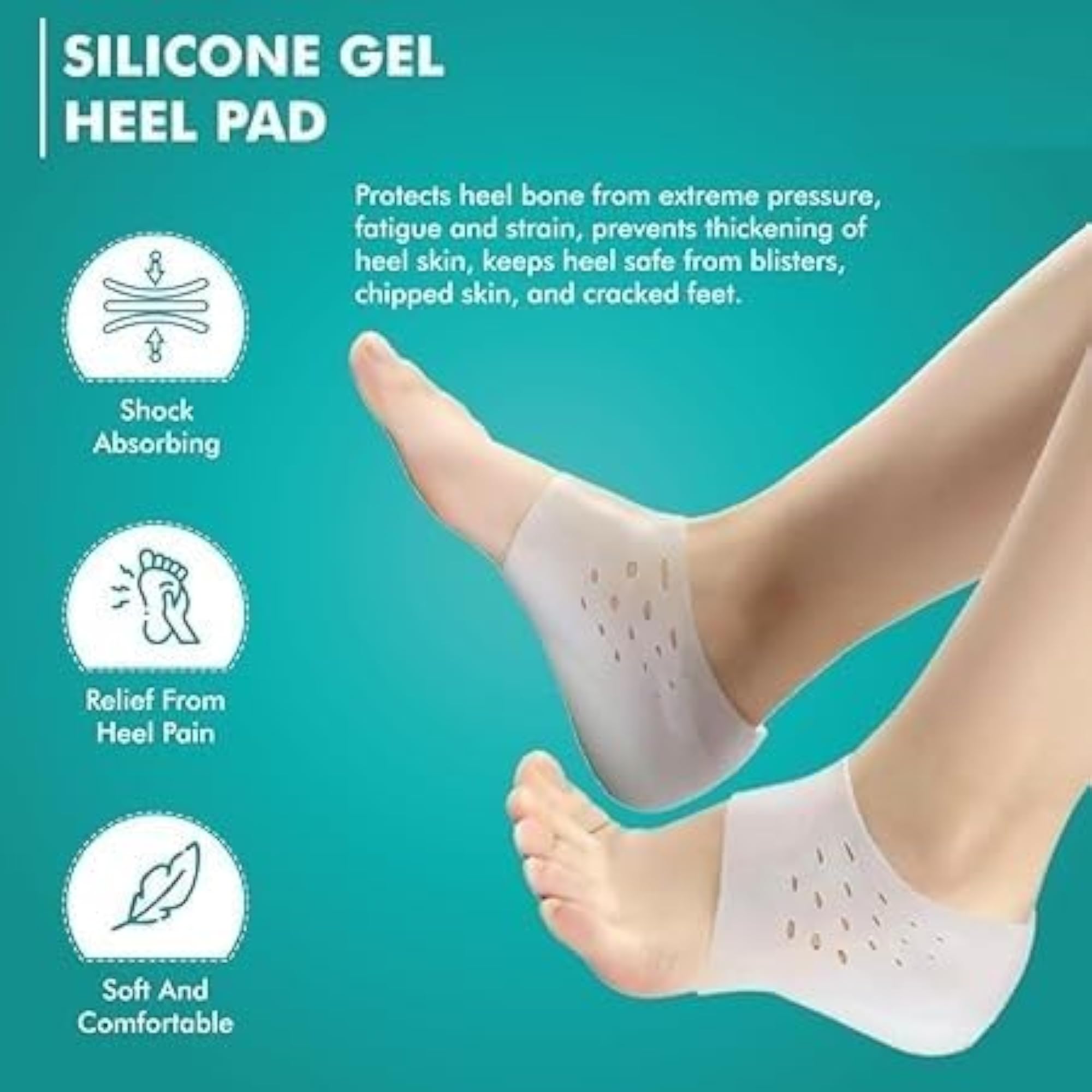 Silicone Heel Protectors with Height Increase Air Cushions