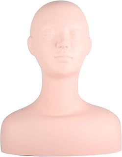 Massage Face Mannequin Esthetics Mannequin Simulation Training Mannequin Mannequin Head Model with Shoulder Doll Head for Hairdressers Mannequin Makeup Practice,Wig Hat Display