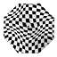 Wave black and white chessboard