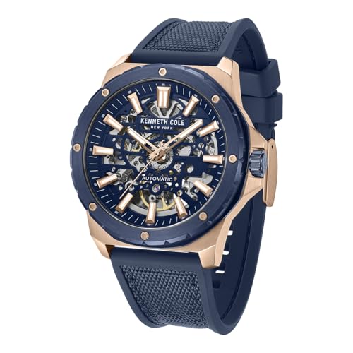 Image of Kenneth Cole Automatic Analog Blue Dial Blue Silicon Strap Watch for Men - KCWGZ0076702MNW