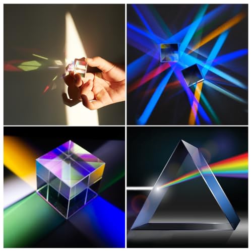 Beebeecraft X Würfelprisma Optisches Glas Würfel Klar ab Quadratisch Klein 20mm Licht RGB Dispersion Kristallfenster Sonnenfänger Linse Für Physikunterricht Kunst Innenbereich Heimfotografie