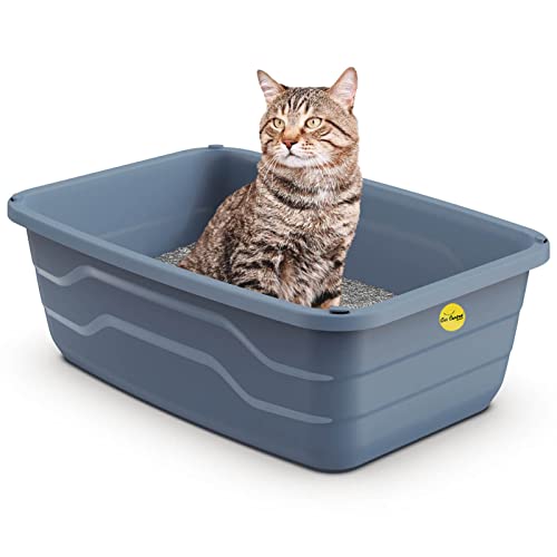 CatCentre Extra Deep Large Cat Litter Tray Grey Box Pan Jumbo Toilet Loo Kitten High Sides