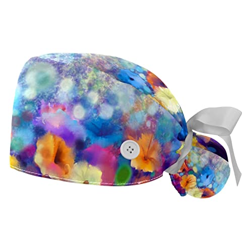 Casquettes de travail ajustables JDEZ à fleurs de coquelicot pour le confort des cheveux longs