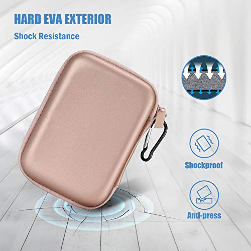 Image of ProCase External Hard Drive Travel Case for 2.5 inch HDD /SSD -Rosegold | Fits Seagate Portable, Samsung T9, WD Elements, My Passport, Toshiba Canvio Basics, 1TB-5TB Drives, USB 3.0 HDD /SSD Storage