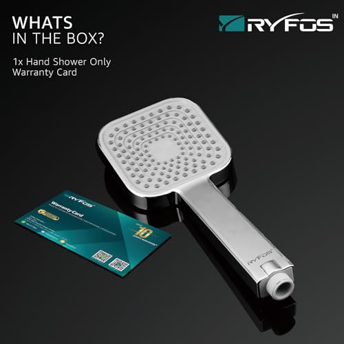 Image of India's 1st Lifetime Support Brand, R3010HS, ABS, 4-INCH, Hand Shower | Single Flow Rain Handheld Shower For Bath | Handshower for bathroom | Chrome Finish