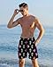Cozople Mens Bathing Suits Fashion Hawaii Palm Tree Graphic Swim Trunks Men Swimwear 2 in1 Quick Dry Beach Board Shorts Anti Chafe No Mesh Workout Shorts