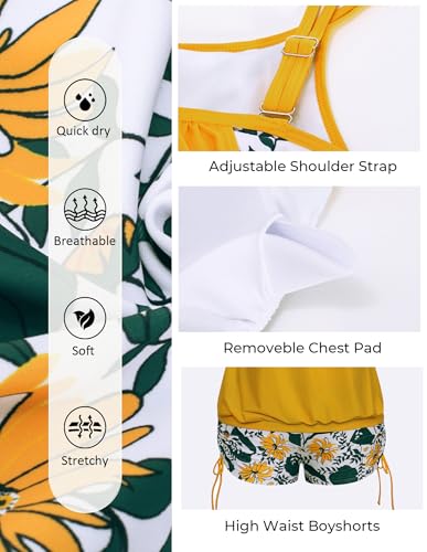 Hanna Nikole Womens Plus Size Striped Printed Strappy Tankini Top with Shorts Two Piece Swimsuit3