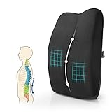 Mkicesky Lumbar Support Back Pillow for Office Chair / Car, Memory Foam Back Support Cushion with Full Posture Corrector - Relief Lower Back Pain (Black)