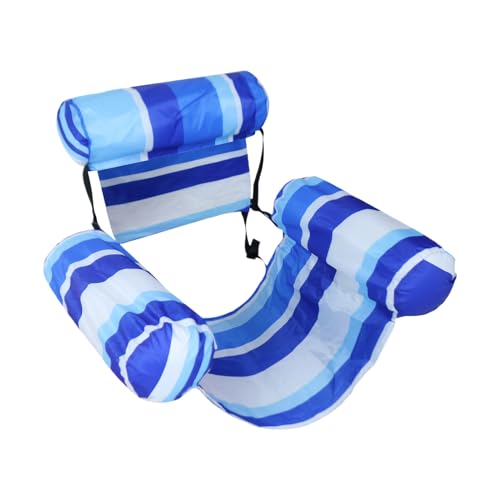 Hamaca inflable para piscina, silla reclinable flotante con respaldo plegable, flotador de tubos con cubierta de tela para río, lago, playa, , vacaciones, flotador de verano para adultos