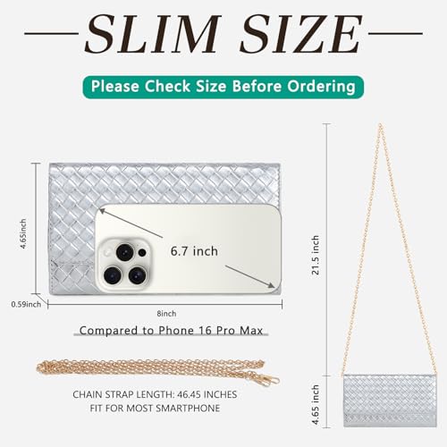 Image of U+U Small Crossbody Bags for Women, Cell Phone Purse Mini Clutch Bag with Removable Chain, Card Slots - Lightweight Purse
