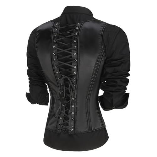 Mens Corset Suit Vest Vintage Waistcoat Black Slimm Fit Lace Up Boned 6 Buckles Tight Tops Wedding Stage2