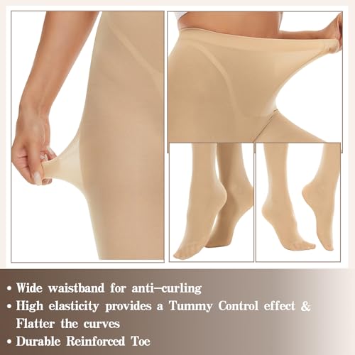 American Trends Tights for Women 80 Denier Tights Solid Color Footed Pantyhose Semi Opaque Stockings4