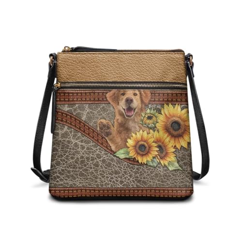 Image of Leather Women Crossbody Hobo Bag Satchel Purse Handbag with Adjustable Shoulder Strap and Zipper Pockets
