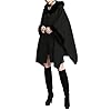 Gihuo Women's Luxury Batwing Sleeve Faux Fur Hooded Cloak Poncho Sweater Cape