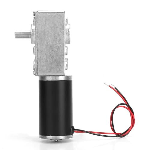 12V 8mm Wellenschneckengetriebemotor, geräuscharmes Metallgetriebe mit hoher Torsion, elektrischer Turbodrehzahlminderer mit Kugellager(12 V 400 U/min)