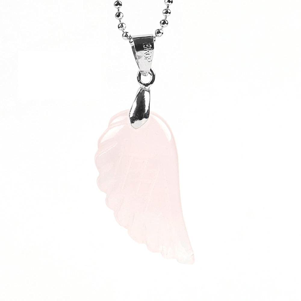 Naturedelstein Engelsflügel Halsketten & Anhänger Lila Rosa Bergkristall Lapislazuli Opal Grün Aventurin Schmuck-Rosenquarz Kette