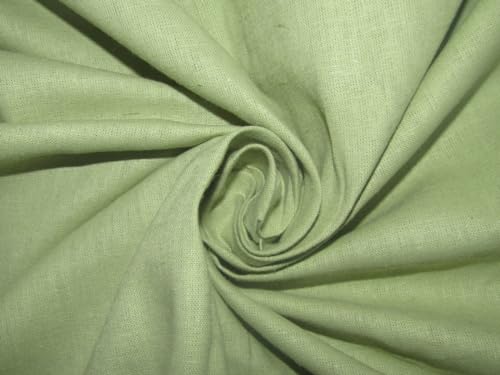 Tissu chanvre et coton vert menthe grande largeur pour nappe de table de jardin