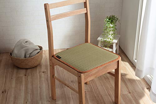 イケヒコ コーポレーション い草 クリア クッション ひも付き 抗菌防臭 消臭 シンプル 小林製薬コバガード使用 約40×40cm オレンジ #3282009