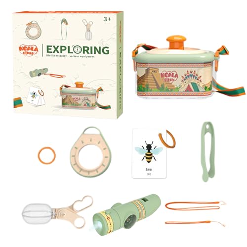 Backyard Explorer Gear - Juego de exploración de naturaleza, kit de aventura para la vida silvestre al aire libre | Juguete educativo de aventura, kit de aventura educativo, incluye red de mariposas y