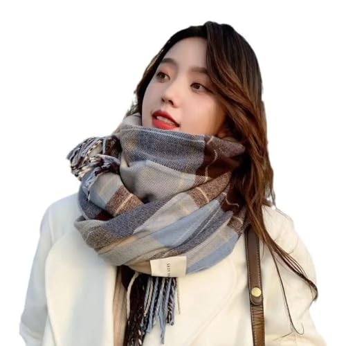 ANKOMINA Women's Fashion Plaid Tartan Scarf Fall Winter Tassel Pashmina Scarves Long Shawls and Wraps2