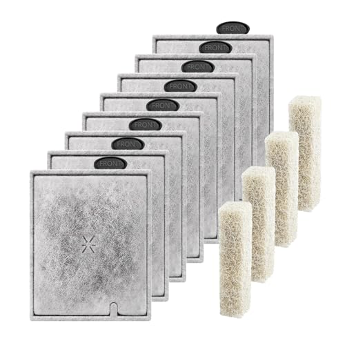 8 Pack Large Aquarium Fish Tank Filter Cartridges with Filter Pad Compatible with Aqueon QuietFlow Filter LED PRO Size 20 30 50 75/Power Filter Size 20 30 50 55/75 E Internal Size 40 Canister Filter
