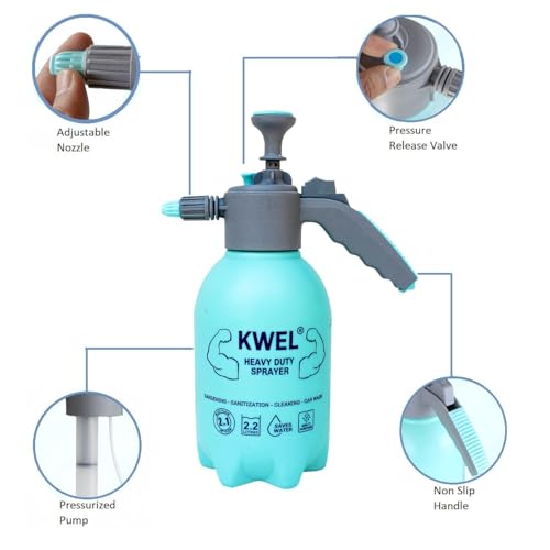 Image of KWEL Rhino Garden Sprayer with Mist & Pressure Jet Flow | Multi Purpose Hand Pressure Sprayer (Blue, 2.2 Litre)