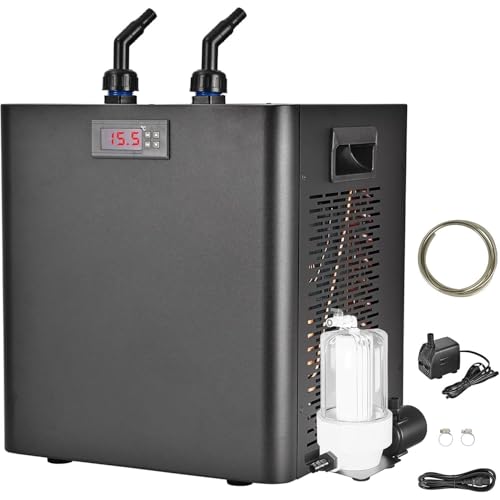 QITUJOUR Enfriador De Acuario, 1/10hp 1/3hp 1/2hp Enfriador De Agua para Baño De Hielo, para Sistemas Hidropónicos, para Tanques De Peces De Agua Dulce Y Salada Axolotl(500L-Fish Tank+Bathtub)