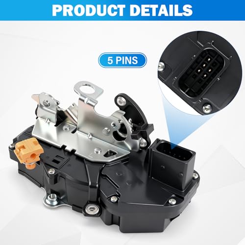 Image of Door Lock Actuator Compatible with 2007-2009 Chevy Silverado Tahoe Suburban Avalanche GMC Sierra Yukon Cadillac Escalade, Front Left Driver Side, Replaces 931-303 25876382 25876385 25876386 25863021