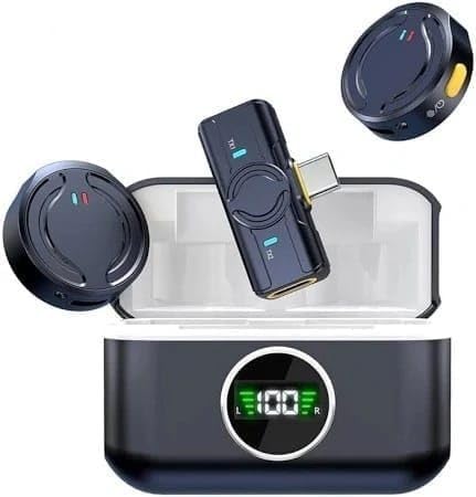 Image of 3 in 1 Lavalier Mic Type C iOS Receiver Magnetic Smart Phone Camera Noise Cancelling Live Streaming Video Mobile iPh-one Android Recording Classes Instagram Singing Podcast Meeting (Q81)