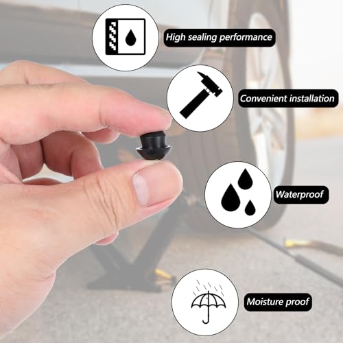 Image of Floor Jack Oil Filler Plug, 12 Pcs 9mm Bottle Jack Plugs Black Rubber Hydraulic Jack Oil Plugs for Oil Reservoir Fill Hole Jack Accessories
