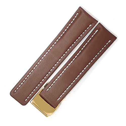 JFHFFJ �u���C�g�����O�̂��߂̃o���h�t�B�b�g������ Superocean Avenger Navitimer�{���̖{�v�����Y�E�H�b�`�X�g���b�v�E�H�b�`�A�N�Z�T���[�E�H�b�`�u���X���b�g�x���g(Brown-Gold Buckle1,24mm With L