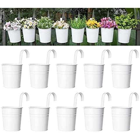 Dahey 10 Pcs Metal Hanging Flower Pots Cover