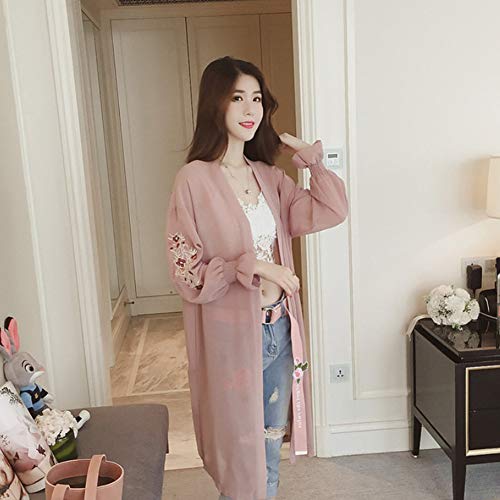 Preisvergleich Produktbild Sxgyubt Damen Chiffon ausgestellte Ärmel Sonnenschutz Shirt, rose, M