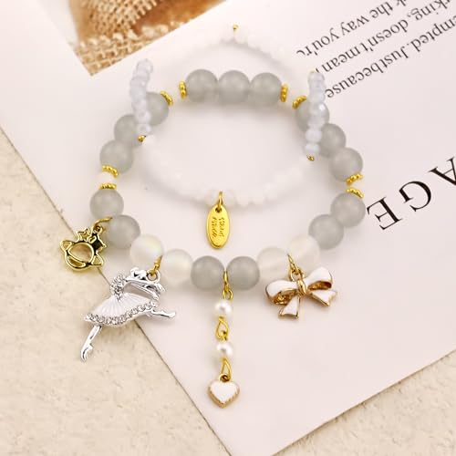 Image of Ballerina Bracelet Dance Recital Bracelet Ballerina Blue Bracelet Cute Ballerina Dance Beaded Bracelet Ballerina Friendship Bracelets Ballerina Party Jewellery