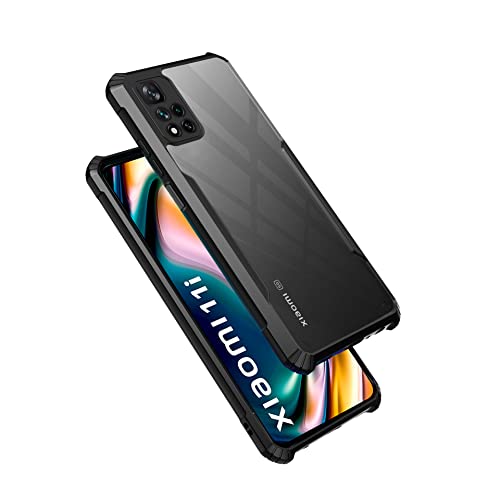 Image of Pikkme Mi Xiaomi 11I 5G / 11I Hypercharge 5G Back Cover | Crystal Clear Transparent Back | Ultra Hyrbid | Full Camera Protection | Raised Edge | Bumper Back Case for Mobile (Plastic, Black)