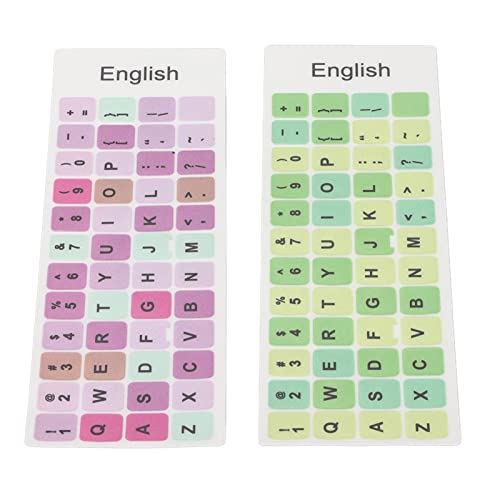 Eminchu Pegatinas de Teclado en Inglés, Revestimiento Impermeable a Prueba de Polvo, Material de PVC, Pegatinas para Teclas para Ordenador, 2 uds. (C)