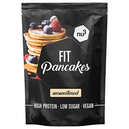 nu3 Fit Pancake Preparato per Pancake Proteici - 240 g Senza Glutine - Colazione Proteica con Farina di Mandorle e Riso 28% Proteine + Solo 7% Grassi - Senza Conservanti e Coloranti - 100% Vegano