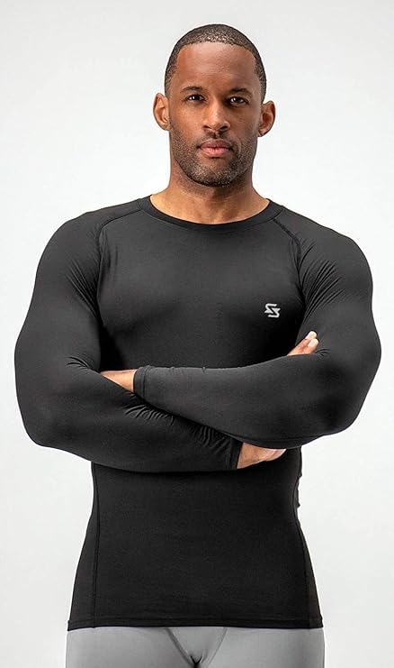 Image of Sportinger 1 or 3 Pack Men's Cool Dry Short Sleeve Compression Shirts, Sports Baselayer T-Shirts Tops, Athletic Workout Shirt