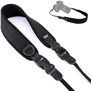 JJC Neoprene Camera Neck Strap with Quick Release Clip for Sony Fujifilm Olympus DSLR SLR Camera Camcorder, Adjustable Camera Sling Belt Over Shoulder Strap