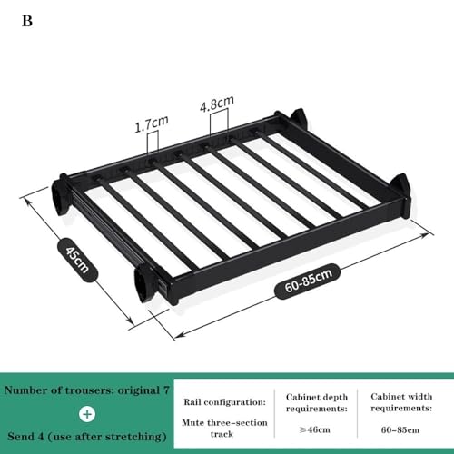 Support mural réglable pour placard avec cintre télescopique noir