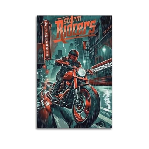 Poster Storm Riders toile vintage premium décoration murale salon grand format 60x90 cm