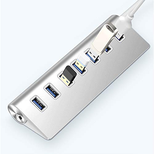 Hub USB 3.0 de 7 puertos de aluminio para portátil y PC