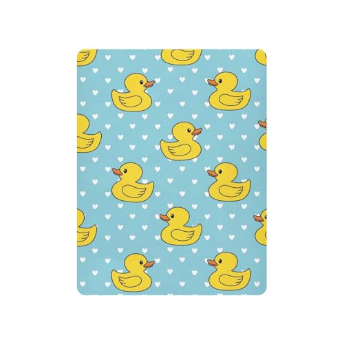 Image of Ducks Polka Dots Blue Fitted Crib Sheet for Boys Girls Baby Bedsheet for Toddler Girl Boy,39 x 27 in