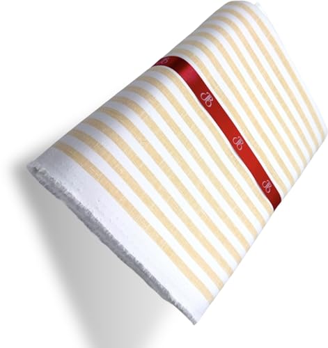 Image of JHABAK'S Unstitched Striped Shirt Fabric for Men - Cotton Linen Blend Lining Material - Shirt and Kurta Piece Cloth