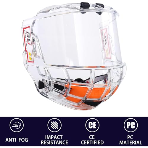 GY Hockey Full Shield Visor Hockey Helmet Visor Hockey Full Face Protection Visor (Clear)