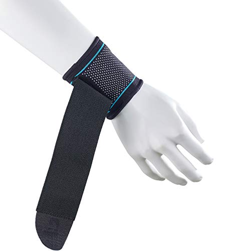 Ultimate Performance Advanced Ultimate Compression Wrist Support with Strap, Small, Black, Black / Blue - Image 2